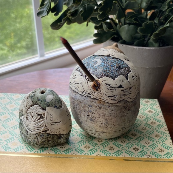 Incense Burners Handcrafted Porcelain Ceramic Art with Faces EUC - Picture 9 of 16